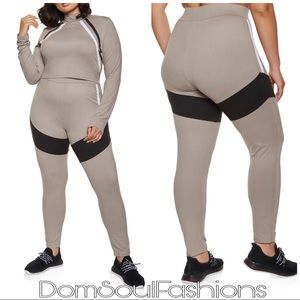 Mocha 2 Piece Plus Size Long sleeve legging set 3X